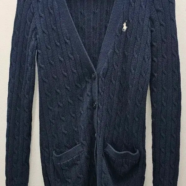 [BUNJANG] Polo Ralph Lauren Cable Knit Cardigan Navy / 폴로 랄프로렌 케이블 니트 가디건 네이비