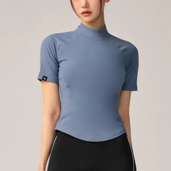 [BUNJANG] Xexymix Peach Like Mock Neck Short Sleeve Top Set / 젝시믹스 피치라이크 모크넥 숏슬리브 2장