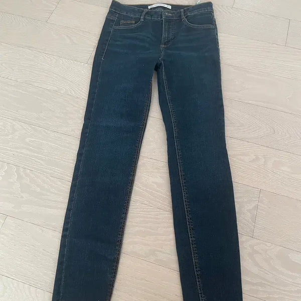 [BUNJANG] Zara Orange Stitching Mid-Wash Denim Pants / Zara 자라 청바지 오렌지 스티칭 중청 데님 바지 새상품