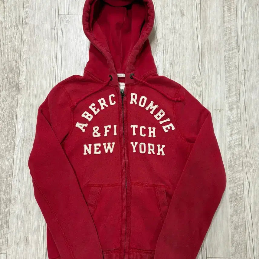 [BUNJANG] Abercrombie & Fitch Red Hooded Zip-Up Jacket M / 아베크롬비 후드집업 레드 m