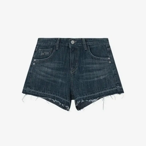 [BUNJANG] AZON Fold Denim Short Pants - Blue / 애즈온 FOLD DENIM SHORT PANTS / BLUE