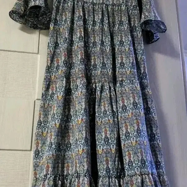 [BUNJANG] Flare Pattern Long Dress New / 플레어  패턴 롱 원피스  새상품