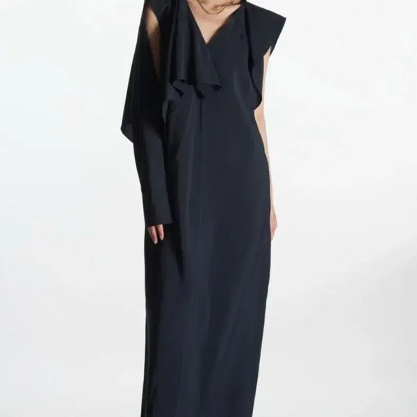 [BUNJANG] COS Asymmetric Navy Long Dress / Cos 코스 비대칭 네이비 원피스