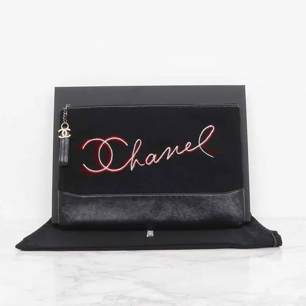 [BUNJANG] Chanel Black Paris Salzburg Clutch 26th Batch / 샤넬 블랙 파리 잘츠부르크 클러치 26번대 (패밀리 판매용)
