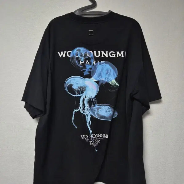 [BUNJANG] Wooyoungmi Jellyfish Back Logo Short Sleeve T-Shirt Black Size 46 / 우영미 반팔티 블랙 젤리피쉬