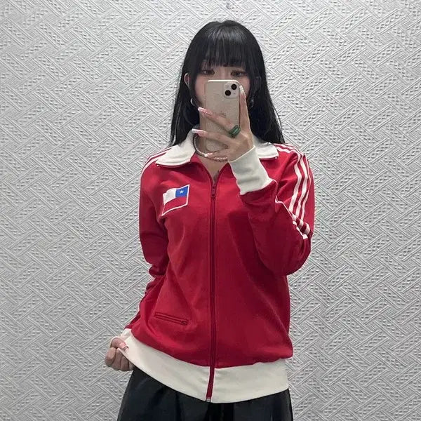 [BUNJANG] Adidas Chile Olympic Track Jacket / 아디다스 희귀 올드스쿨 레트로 칠레 유니폼 져지 집업 M C12540
