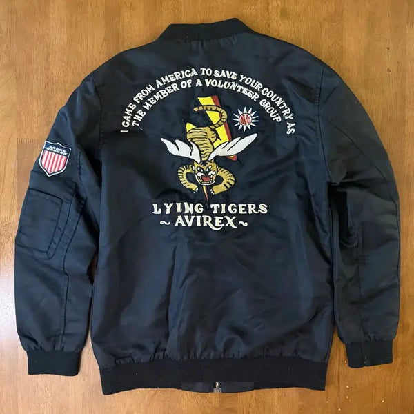 [BUNJANG] Flying Tigers P-40 Warhawk MA-1 Bomber Jacket AVIREX Embroidery S / 플라잉타이거즈 P-40 워호크 MA-1 봄버자켓 AVIREX 자수 S