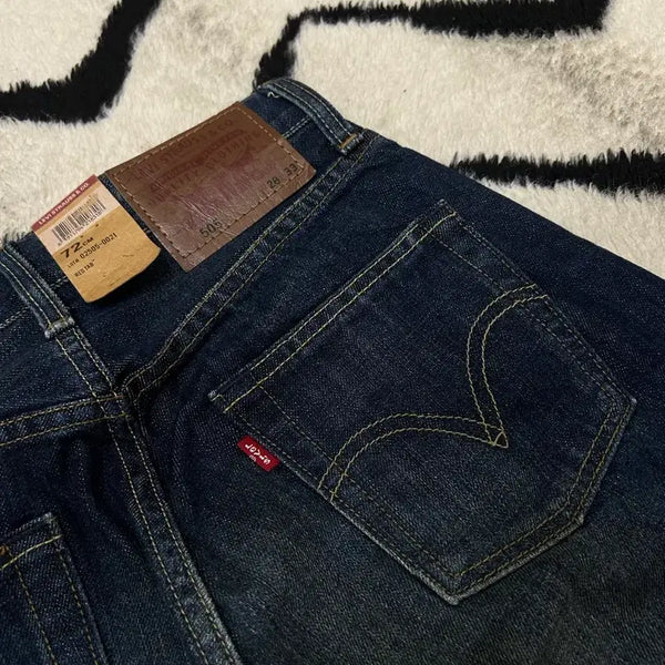 [BUNJANG] Levi's 505 Slim Straight Fit Denim Pants - Dark Wash / [28]리바이스505 슬림 스트레이트핏 데님팬츠/진청