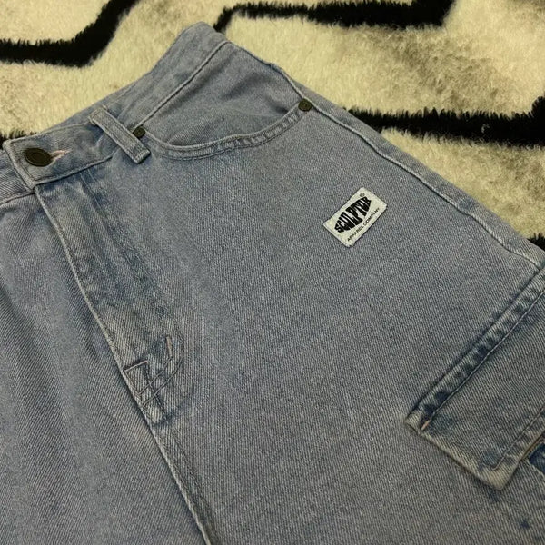 [BUNJANG] Sculptor Pink Washing Wide Cargo Denim Pants / [S]스컬프터 와이드 카고 핑크워싱 데님팬츠