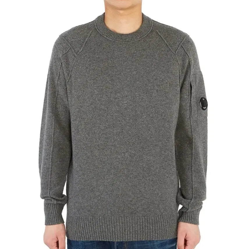 [BUNJANG] CP Company Lens Pocket Wool Knit Grey / CP컴퍼니 렌즈 와펜 니트 그레이