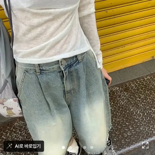 [BUNJANG] NatsNats Yellow Washing Bermuda Pintuck Shorts Medium / [새상품 원가이하] 나츠나츠 옐로우 워싱 버뮤다 핀턱 반바지 중청 M
