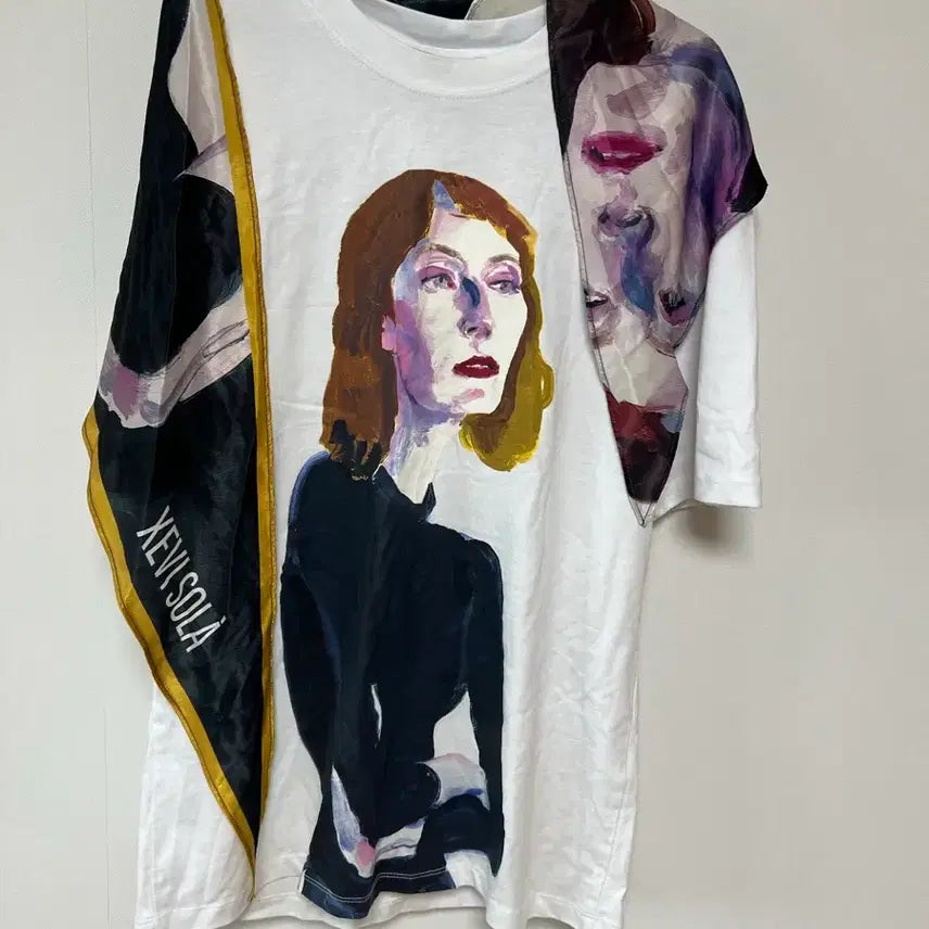 [BUNJANG] ZARA X Xevi Solà Collaboration Scarf Detail T-Shirt (Size S) / [새상품] 자라 여성 스카프 티셔츠