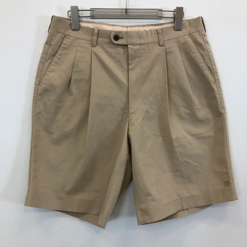 [BUNJANG] Daks JPN Two-Tuck Bermuda Shorts Beige 32 Inch / 닥스 JPN 투턱 버뮤다쇼츠 32 인치
