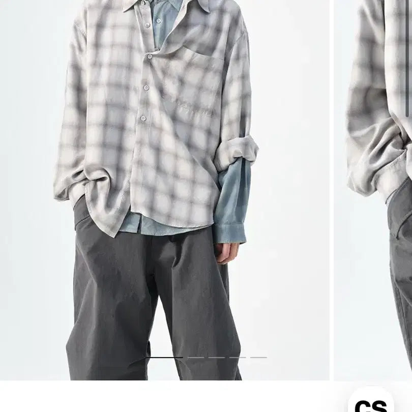 [BUNJANG] 999humanity Easy Check Shirt V13 Faded Charcoal / 999휴머니티 이지 체크 셔츠 V13 페이디드 차콜