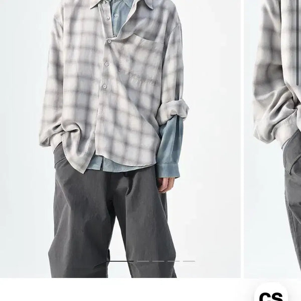 [BUNJANG] 999humanity Easy Check Shirt V13 Faded Charcoal / 999휴머니티 이지 체크 셔츠 V13 페이디드 차콜