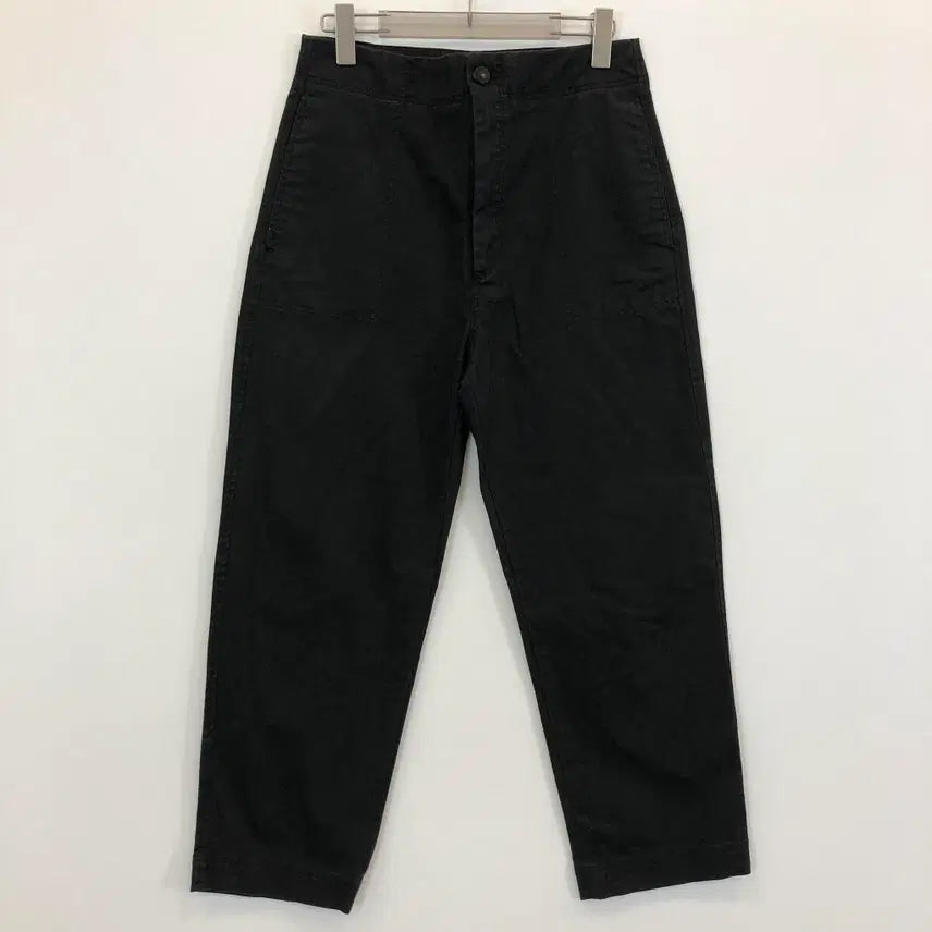 [BUNJANG] Massimo Dutti Women's Black Cotton Blend Wide Fatigue Chino Pants / 마시모두띠 와이드 퍼티그팬츠 여성 28