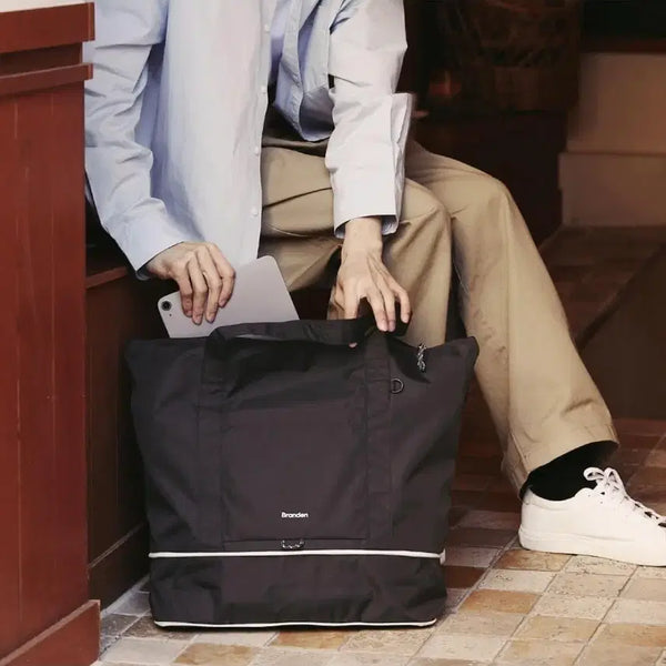 [BUNJANG] Brandon Foldable Carry-all Tote Bag 29L Black / 브랜든 폴더블 캐리올 토트백 여행보조가방 블랙 29L 단순개봉