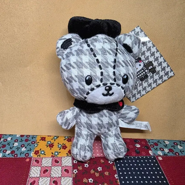 [BUNJANG] Sanrio Kitty Monokuro Tiny Charm Doll Keyring Happy Birthday Check / 키티 모노쿠로 타이니참 인형 키링 해피 벌스데이 체크 산리오