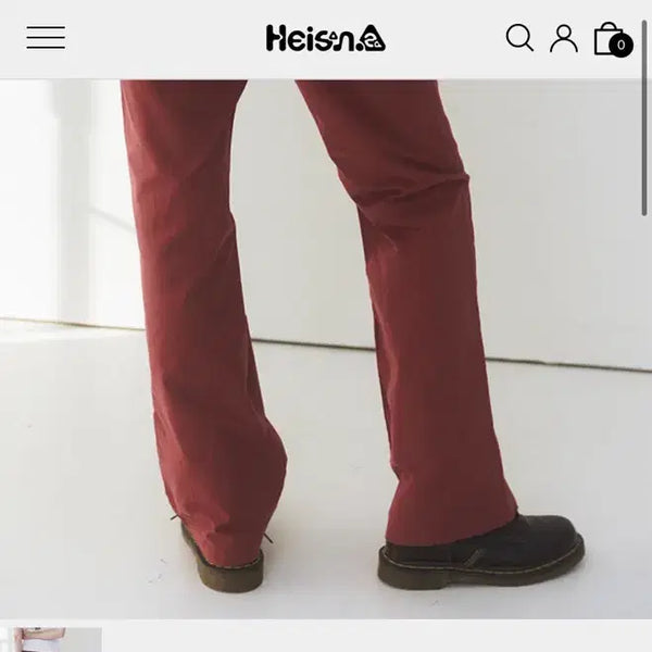 [BUNJANG] Haisan Snap Button Bootcut Pants - Red (Size M) / 하이산 부츠컷 바지 m사이즈