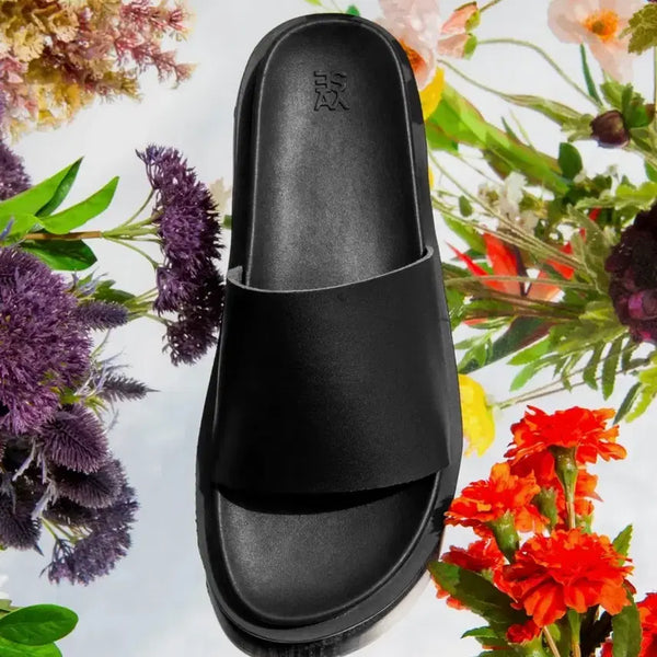 [BUNJANG] Blossom Slide Leather Black Shoes (250mm) / 블라썸 슬라이드 레더 블랙 554 250사이즈