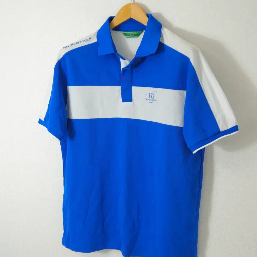 [BUNJANG] Henry Cotton's Colorblock Polo T-shirt / 헨리코튼 골프 폴로 반팔 카라티 피케티 컬러블럭 티셔츠 XL 105