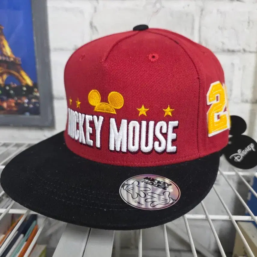 [BUNJANG] Disney Mickey Mouse Snapback Hat Red/Black (58 Free Size) / 디즈니 미키마우스 스냅백 모자 레드/블랙 (58프리) KH27