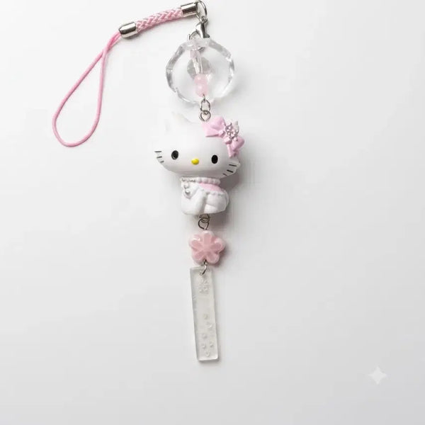 [BUNJANG] Hello Kitty Cherry Blossom Strap Keychain / 키티 스트랩 키링(새상품)
