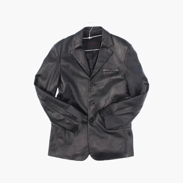 [BUNJANG] JPN Real Leather Western Jacket Black / 리얼 레더 웨스턴 자켓 블랙
