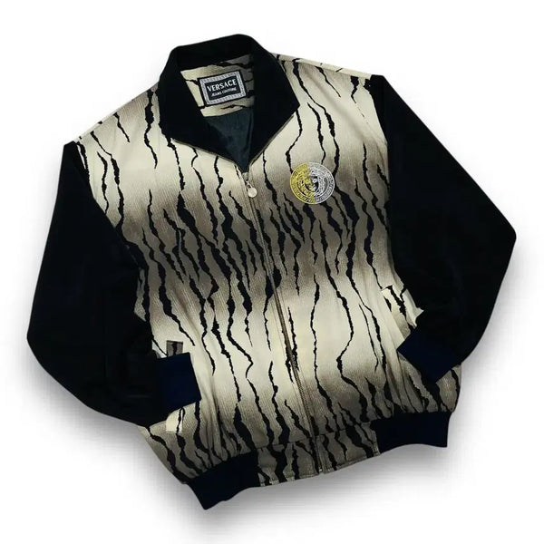 [BUNJANG] Versace Jeans Couture Zebra Pattern Medusa Blouson Jacket / 베르사체 진스 꾸뛰르 지브라 패턴 메두사 블루종 자켓