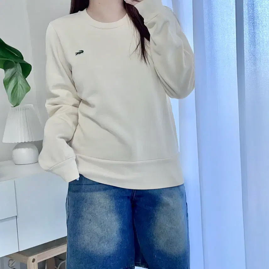 [BUNJANG] Lacoste Lemon Cream Fleece Sweatshirt Size 3 / [정품] 라코스테 레몬크림 기모 맨투맨 [ 3 ]