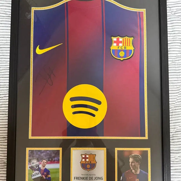 [BUNJANG] Frenkie de Jong Signed Barcelona Jersey Framed Display / 프랭키 더용 싸인 유니폼 액자 판매합니다(인증 O)