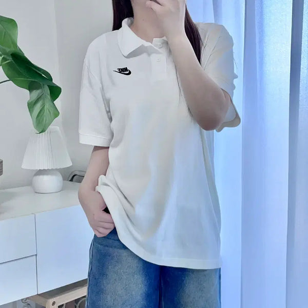 [BUNJANG] Nike White Futura Short Sleeve Polo T-Shirt XXL / 나이키 화이트 푸츄라 반팔카라티 [ XXL ]