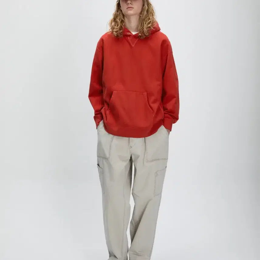 [BUNJANG] Kakiss Dyed Stock Hoodie Red L / 카키스 다이드 스탁 후디 레드 L 사이즈
