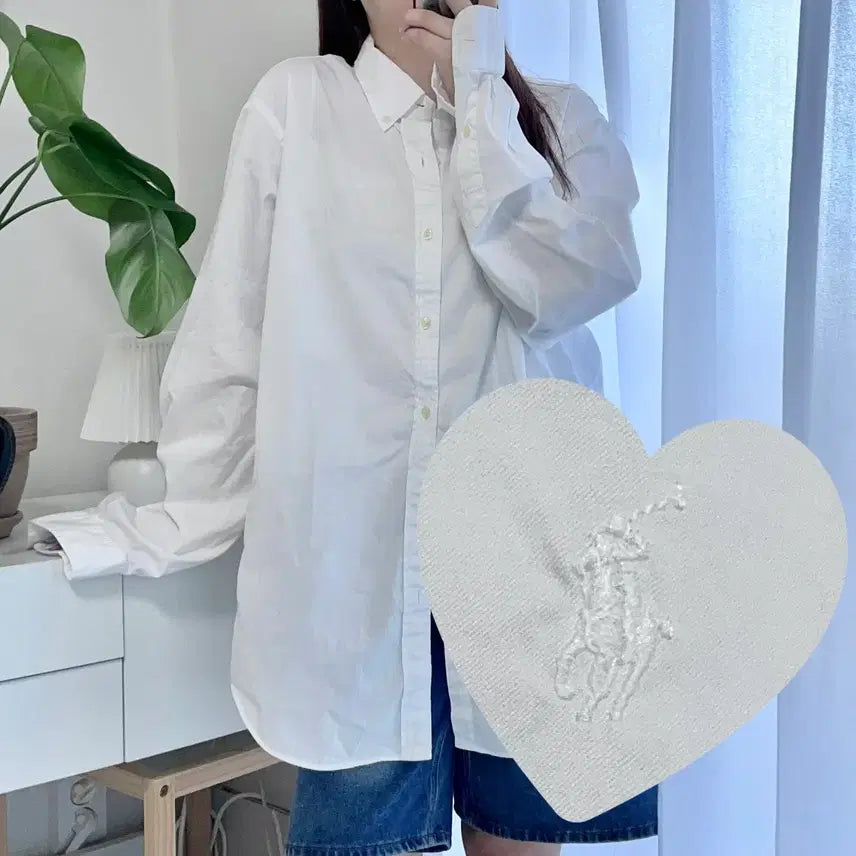 [BUNJANG] Polo Ralph Lauren White Pony Dye Twill Shirt Classic Fit XL / 폴로 화이트 / 화이트포니 다이 트윌 셔츠 [ 클래식XL ]