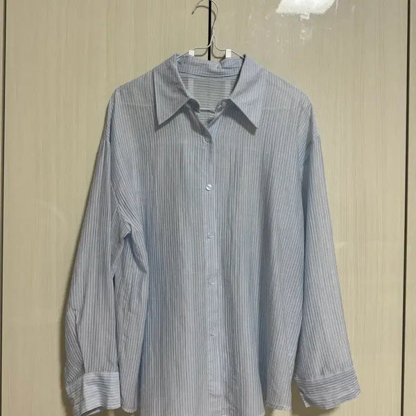 [BUNJANG] Summer Stripe Loose Fit Shirt / 여름 스트라이프 루즈핏 셔츠