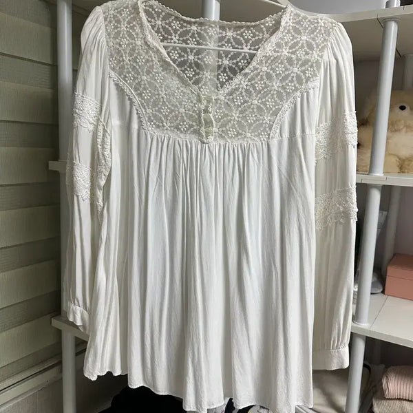 [BUNJANG] Mori Girl 7-Part Lace Blouse / 모리걸 7부 레이스 블라우스
