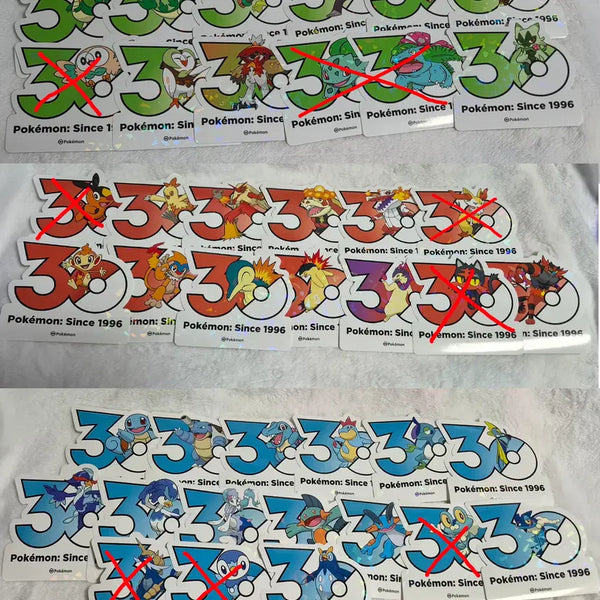[BUNJANG] Pokemon 30th Anniversary Logo Stickers - Starter Pokemon / 포켓몬 30주년 기념 로고 스티커 스타팅 포켓몬들 판매합니다!