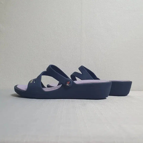[BUNJANG] Crocs Patricia Wedge Sandals Navy Lavender / 크록스 파트리시아 웨지 샌들 네이비 라벤더 240mm