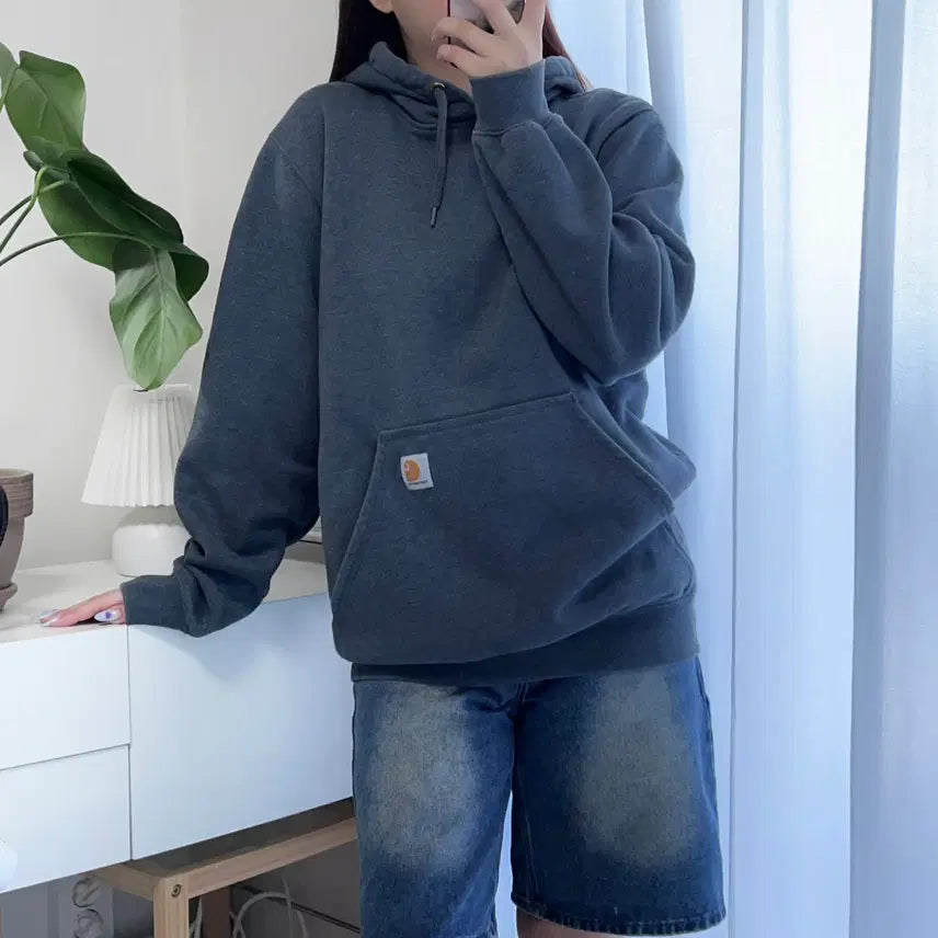 [BUNJANG] Carhartt Charcoal Fleece Hoodie Original S / 칼하트 챠콜 기모 후드티 [ 오리지널S ]