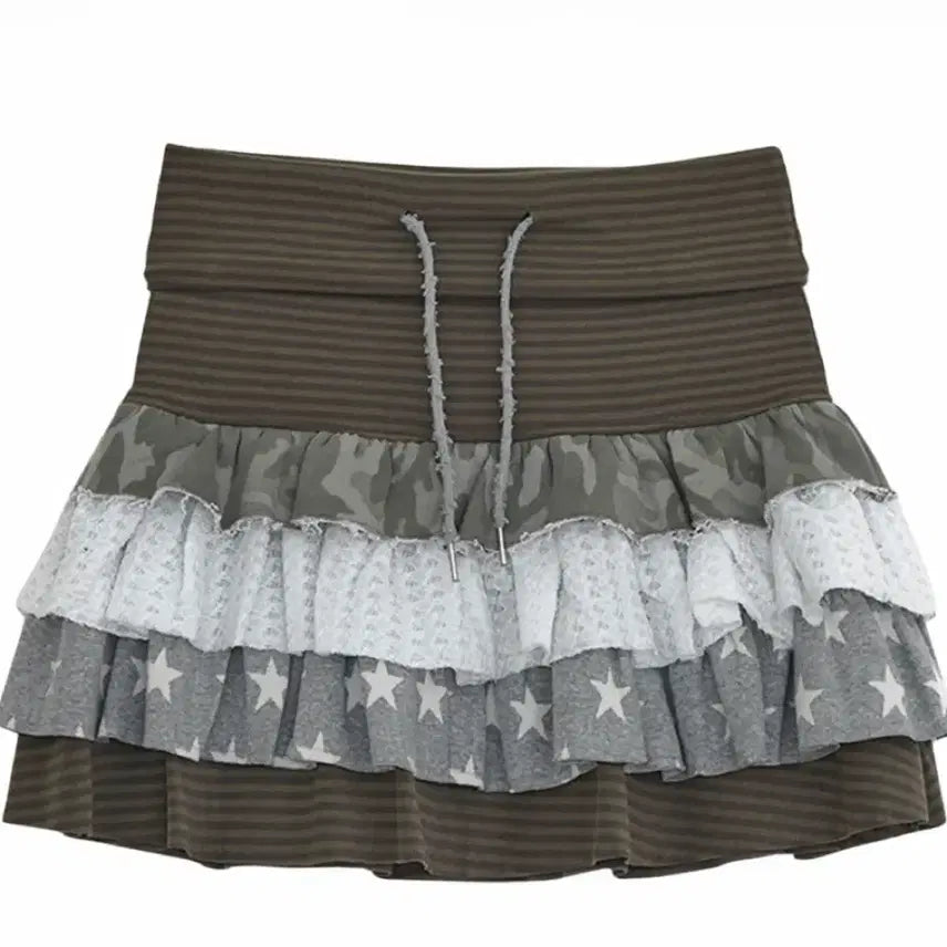 [BUNJANG] Hug Your Skin Tiered Layered Skirt Brown / 허그유어스킨 캉캉 레이어드스커트 브라운