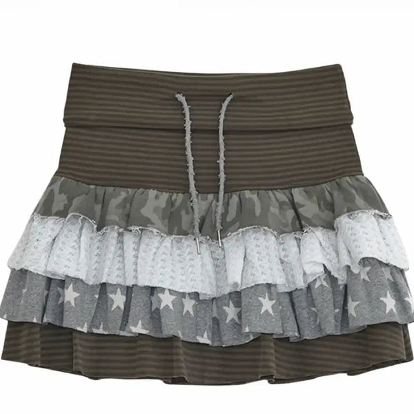 [BUNJANG] Hug Your Skin Tiered Layered Skirt Brown / 허그유어스킨 캉캉 레이어드스커트 브라운