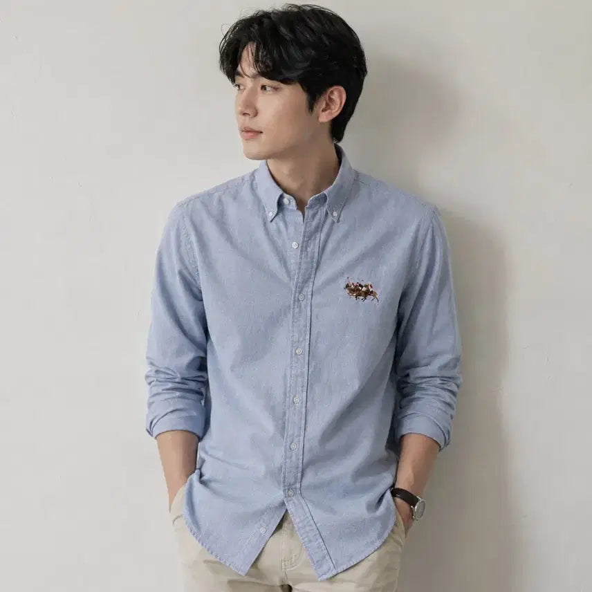 [BUNJANG] Polo Ralph Lauren Solid Button-Down Shirt (Size M) / [M] 폴로 솔리드 셔츠 남방 (F51)