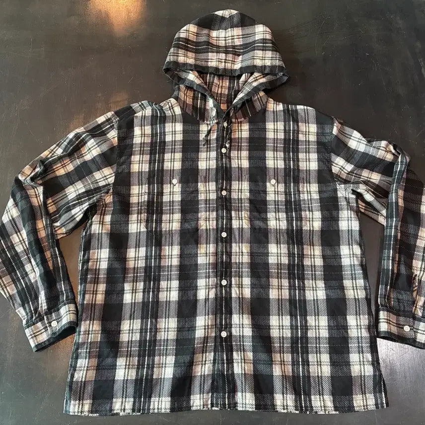 [BUNJANG] Supreme 24SS Printed Check Hooded Shirt / L) 슈프림 24SS 프린티드 체크 후드 셔츠