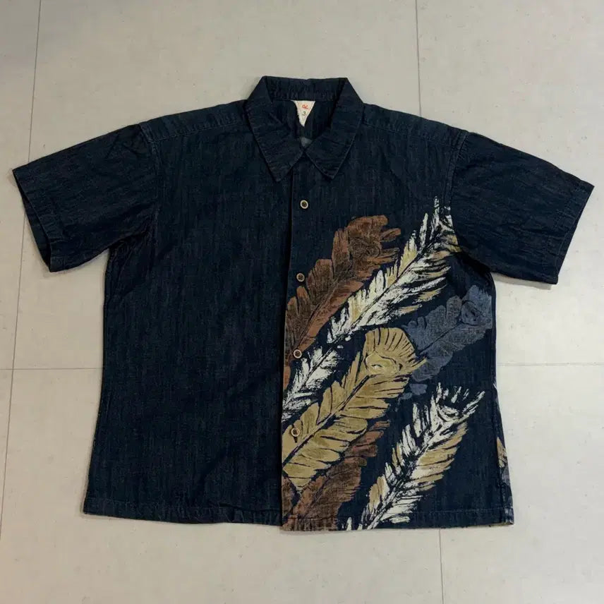 [BUNJANG] 45RPM Denim Short Sleeve Shirt / 45RPM 데님 반팔셔츠 일본제