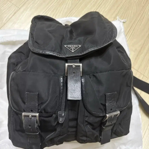 [BUNJANG] Prada Nylon Leather Trimmed Buckle Detail Backpack / 프라다백팩