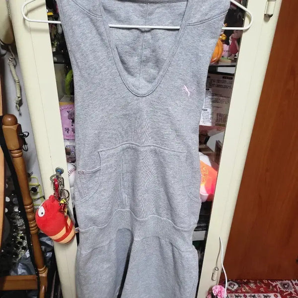 [BUNJANG] Puma Sleeveless Hoodie Dress Gray / 퓨마 민소매 후드 원피스 그레이