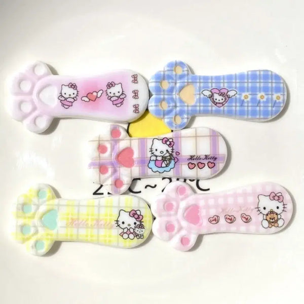 [BUNJANG] Kitty Paw Hair Clips and Headband Accessory Set (5 Pieces) / 키티 발바닥 머리핀 머리띠 악세사리 5개세트