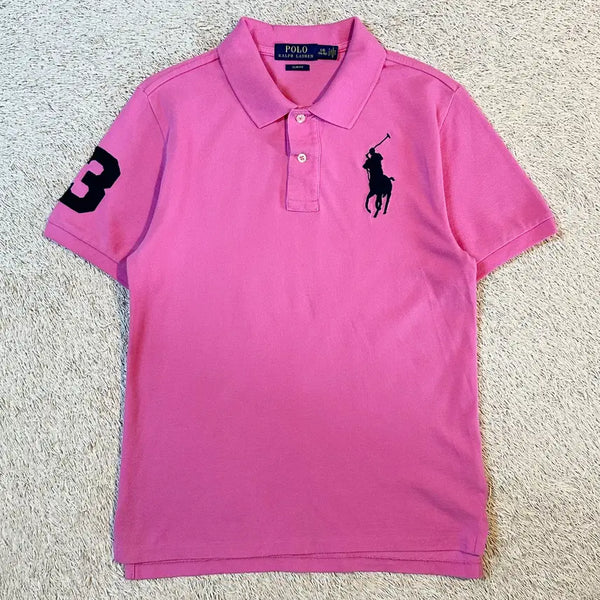 [BUNJANG] Polo Ralph Lauren Women's Big Pony Logo Short Sleeve Polo Shirt Pink L / [여성 L] 폴로 랄프로렌 치프키프 빅포니 로고 반팔 카라티 핑크