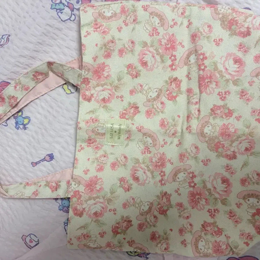 [BUNJANG] Liz Lisa My Melody Flower Pattern Reversible Bag Pink / 리즈리사 리즈메로 마이멜로디 풀라워패턴/핑크 양면 가방