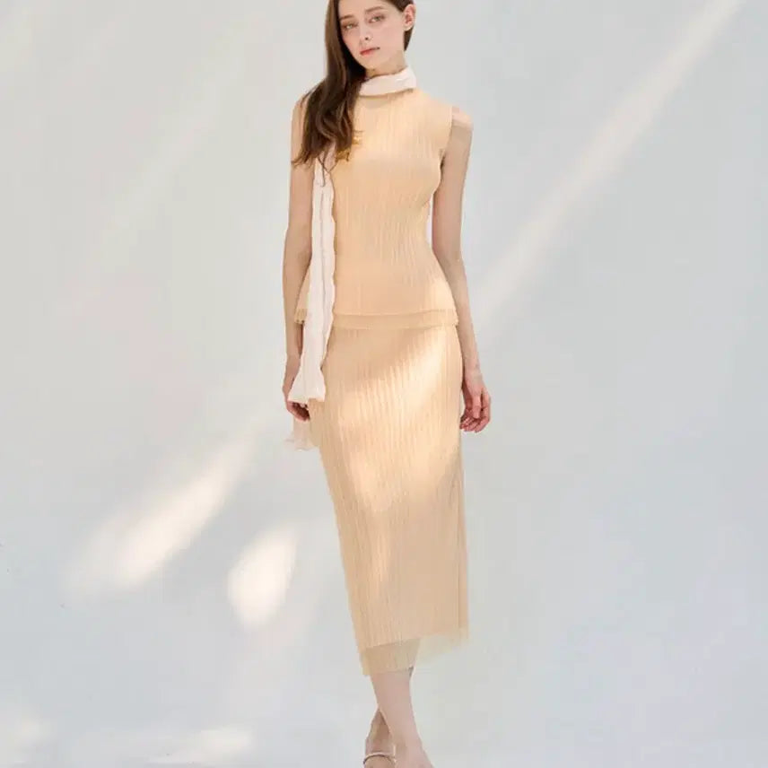 [BUNJANG] Jade Mong Silhouette Banding Skirt - Peach Beige / 새상품) 제이드몽 실루엣 밴딩스커트_피치베이지